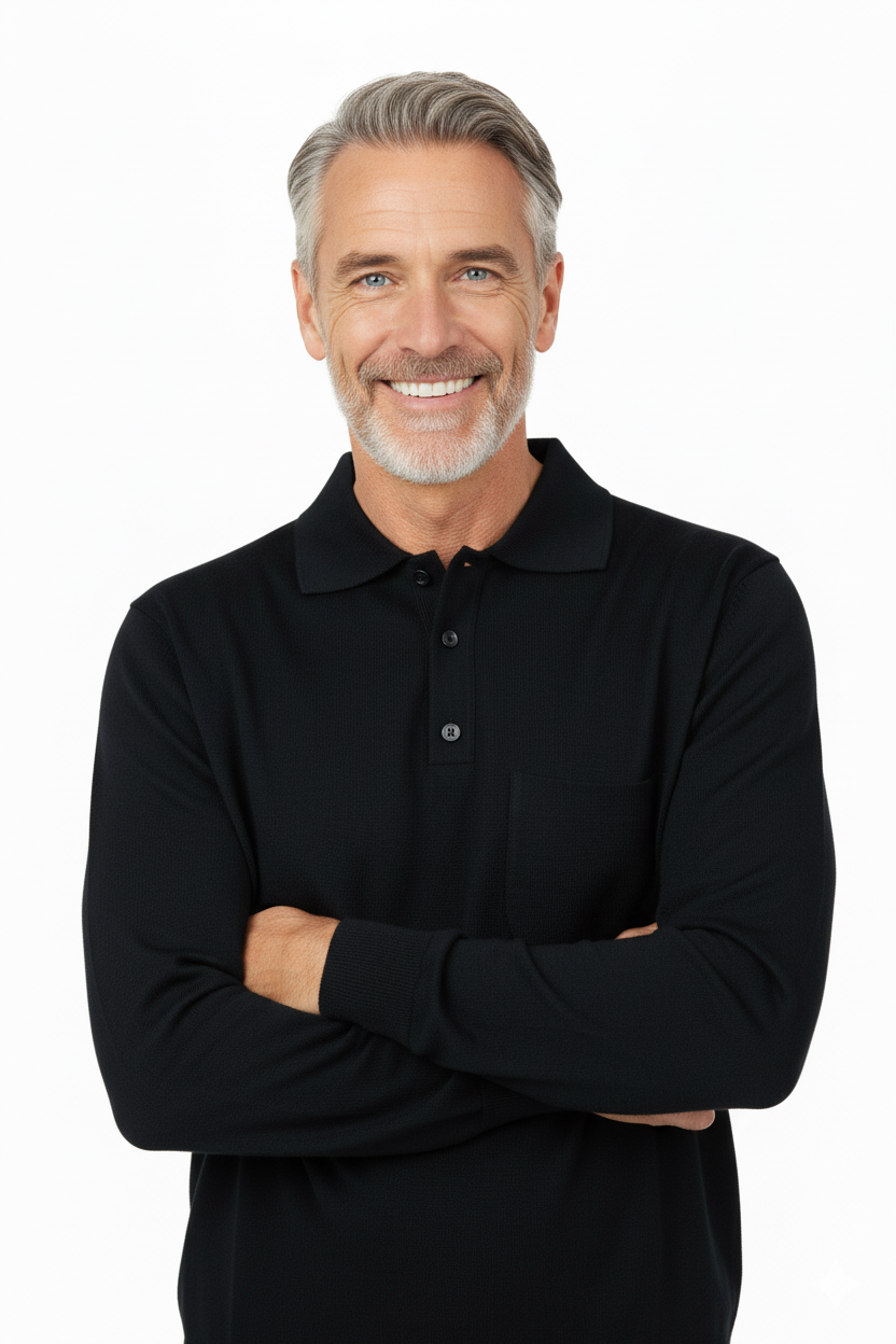 Oppland Erkek Kazak Premium Yün Tarzı Klasik Polo Yaka Düğmeli Cepli Rahat Tam Kalıp